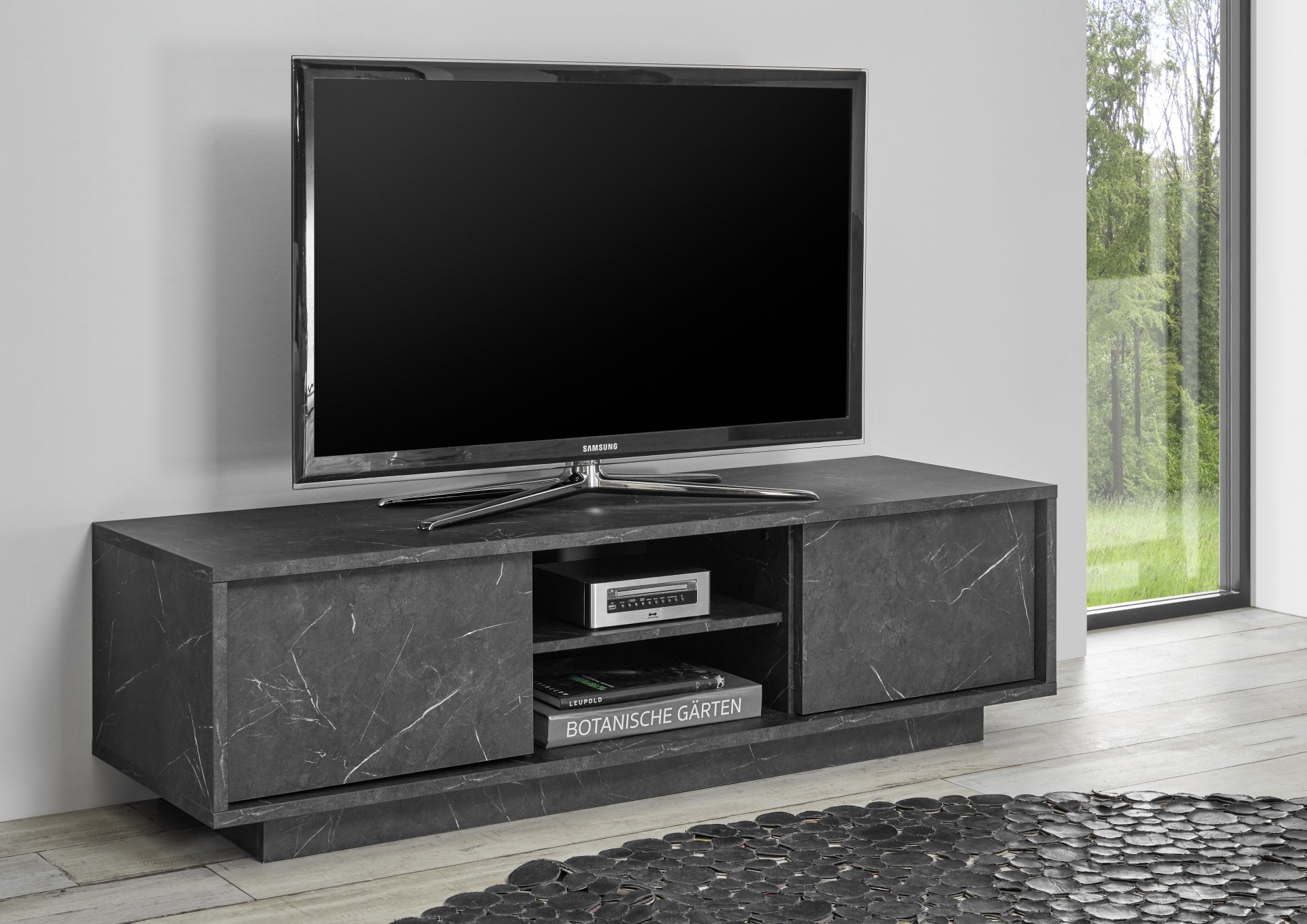CARRARA, meuble TV 2 portes