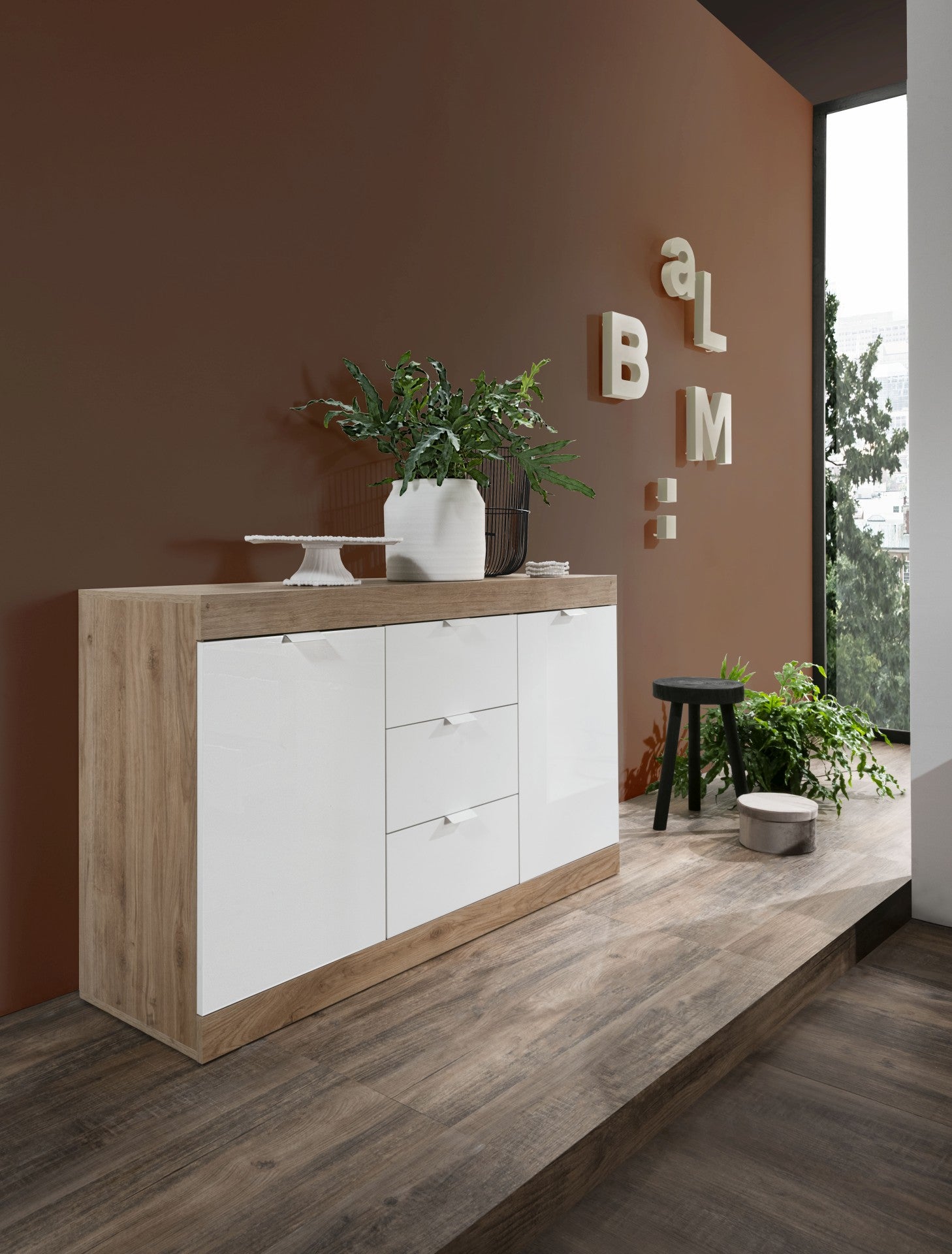 SLIM, BUFFET 135CM 2 PORTES 3 TIROIRS